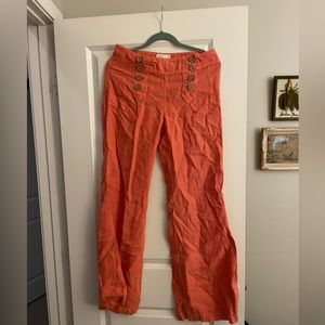 Linen Coral Pants